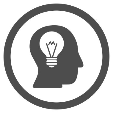 Akıl ampul düz yuvarlak vektör simgesi