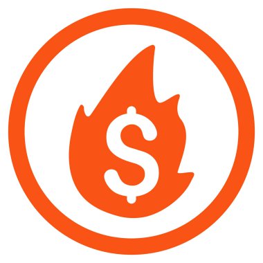 İş yangın felaketi düz yuvarlak vektör simgesi