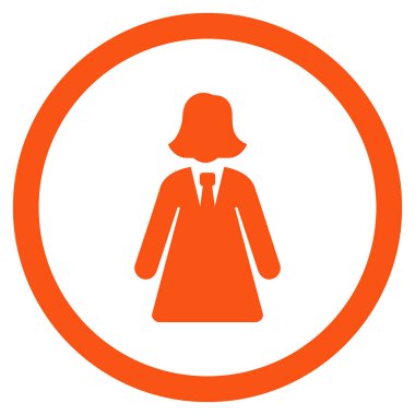 Vektör simge iş kadını düz yuvarlak