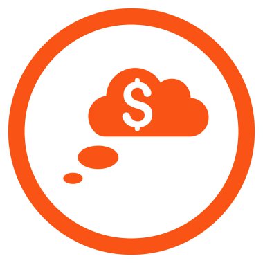 Zenginlik rüya bulutlar düz yuvarlak vektör simgesi