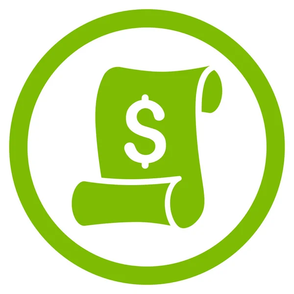 Icono vectorial redondeado plano del rollo de recibo financiero — Vector de stock