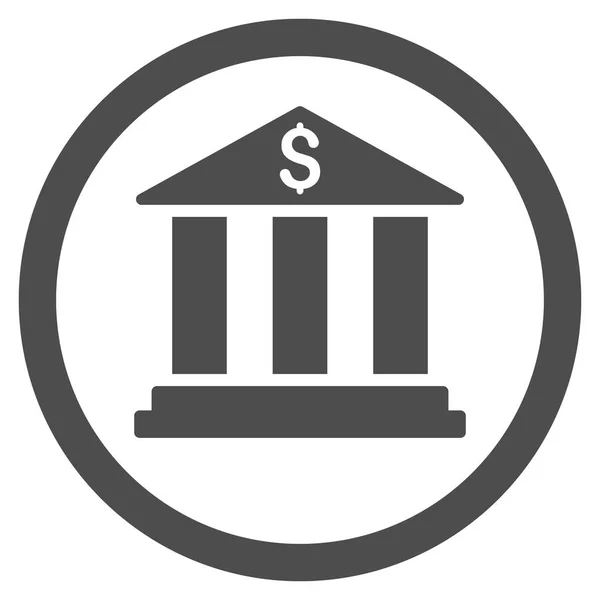 Bank gebouw plat afgeronde Vector Icon — Stockvector