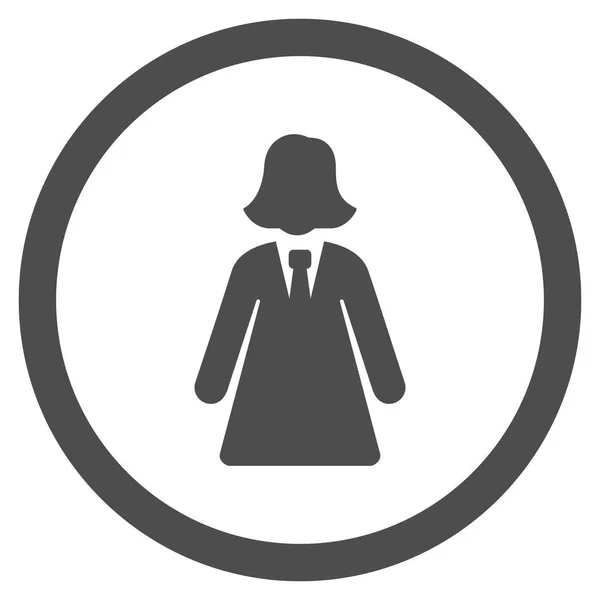 Business κυρία επίπεδης στρογγυλεμένες εικονίδιο του φορέα — Διανυσματικό Αρχείο