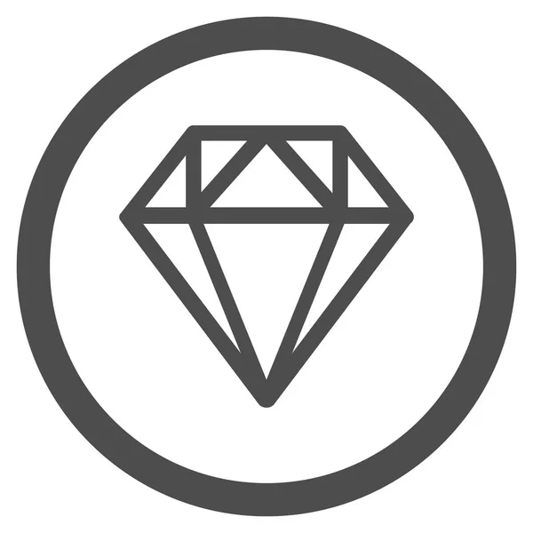 Icono vectorial redondeado plano de diamante — Vector de stock