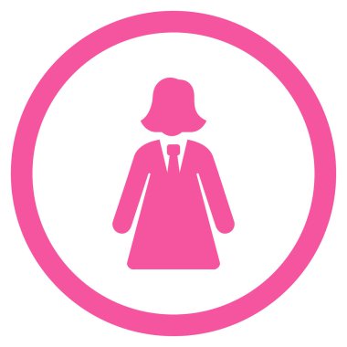 Vektör simge iş kadını düz yuvarlak