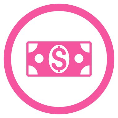 Vektör simge Doları banknot düz yuvarlak