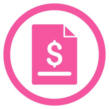 Vektör simge fatura sayfa düz yuvarlak