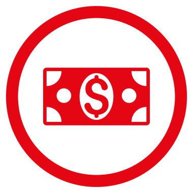 Vektör simge Doları banknot düz yuvarlak