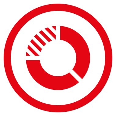 Pasta grafiği düz yuvarlak vektör simgesi