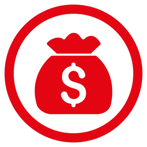 Money Bag Icona vettoriale arrotondata piatta — Vettoriale Stock