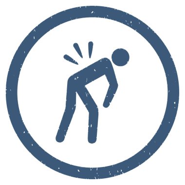 Sırt ağrısı grenli simgesi yuvarlak