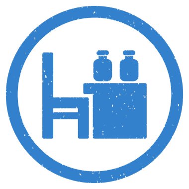 Eczacı masası grenli simgesi yuvarlak