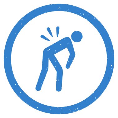 Sırt ağrısı grenli simgesi yuvarlak