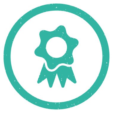 Ödülü mühür grenli simgesi yuvarlak