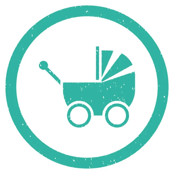 Baby Carriage Rounded Grainy Icon — Stock Vector