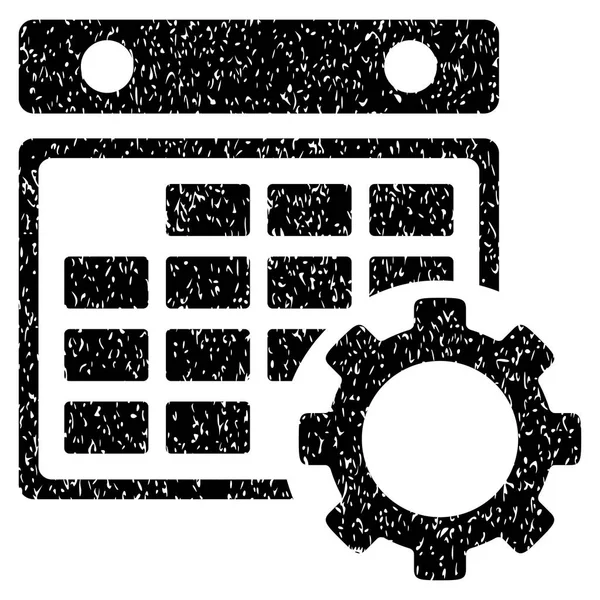 Configuração do calendário Gear Grainy Texture Icon —  Vetores de Stock