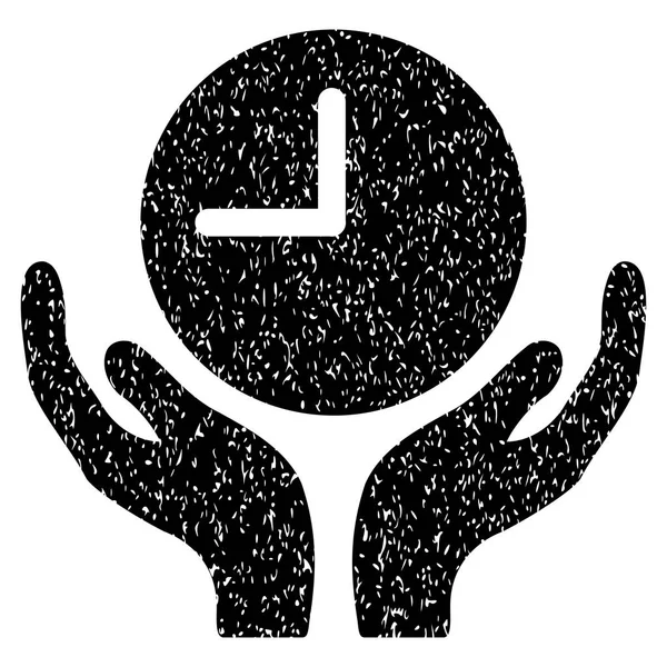 Icona con texture granulosa delle mani per la cura dell'orologio — Vettoriale Stock