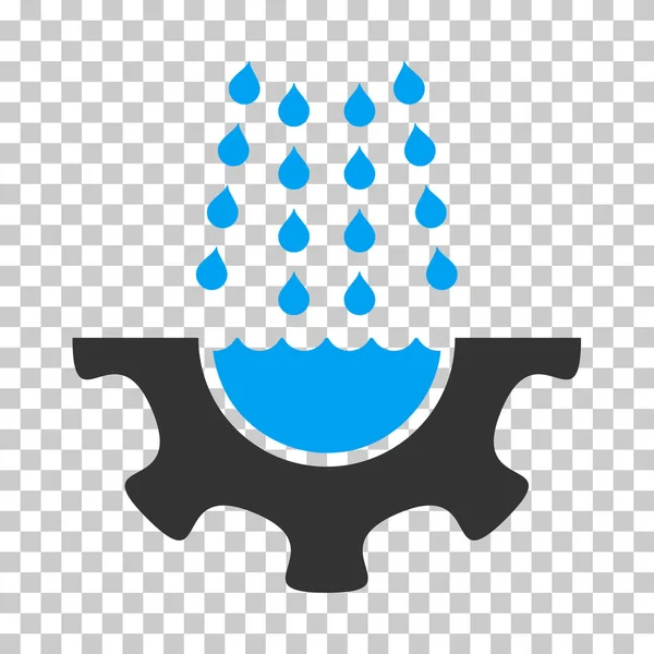 Vector de engranajes de servicio de ducha de agua Icono — Vector de stock