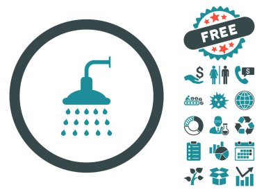 Bonus ile duş düz vektör simgesi