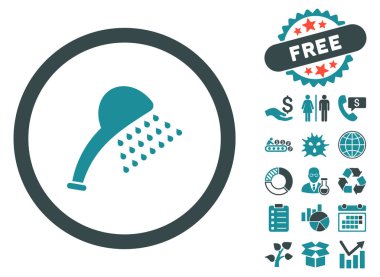 Bonus ile duş düz vektör simgesi