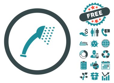 Bonus ile duş düz vektör simgesi