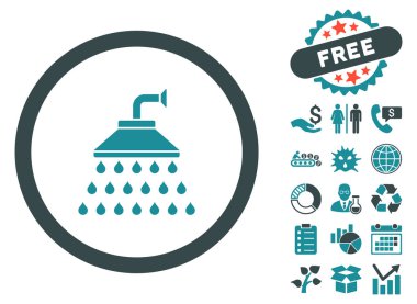 Bonus ile duş düz vektör simgesi