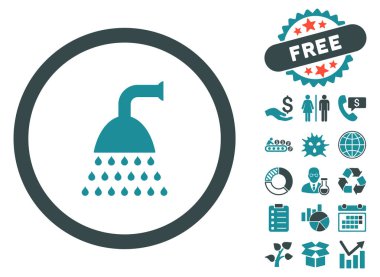 Bonus ile duş düz vektör simgesi