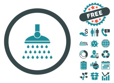 Bonus ile duş düz vektör simgesi