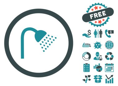 Bonus ile duş düz vektör simgesi