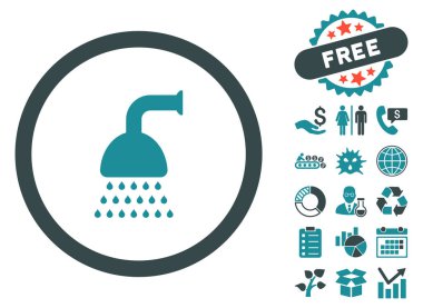 Bonus ile duş düz vektör simgesi