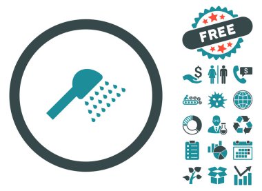 Bonus ile duş düz vektör simgesi