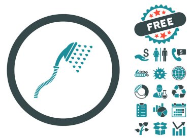 Bonus ile duş düz vektör simgesi