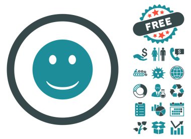 Düz vektör simge Bonus ile gülümse