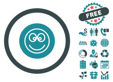 Düz vektör simge Bonus ile gülümse