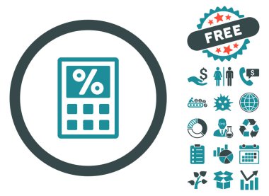 Vergi hesap makinesi düz vektör simge Bonus ile