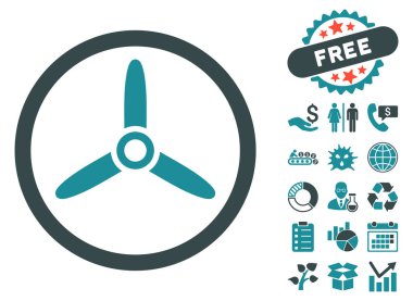 Bonus ile üç uçlu vidalı düz vektör simgesi