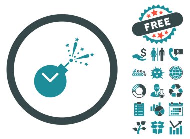 Zaman havai fişek ücret düz vektör simge Bonus ile