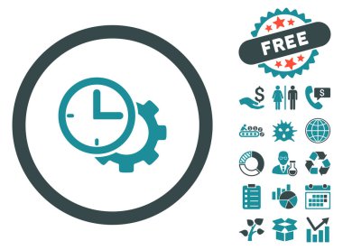 Bonus ile zaman kurulum düz vektör simgesi