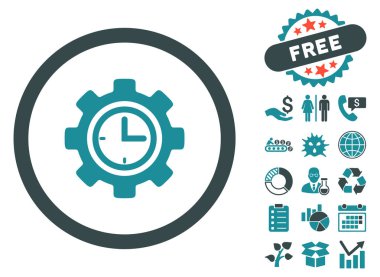 Bonus ile zaman kurulum düz vektör simgesi