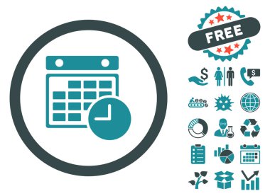 Bonus ile zaman tablo düz vektör simgesi