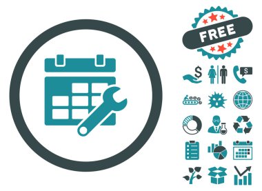 Takvim Seçenekleri düz vektör simgesi Bonus ile