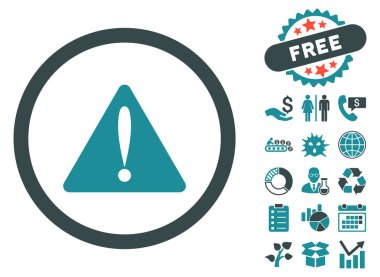 Uyarı hata düz vektör simgesi Bonus ile