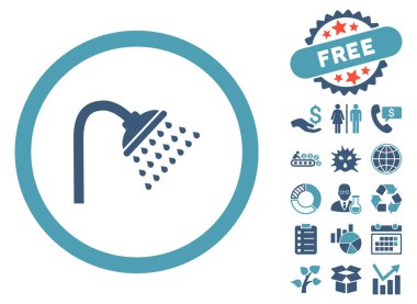 Bonus ile duş düz vektör simgesi