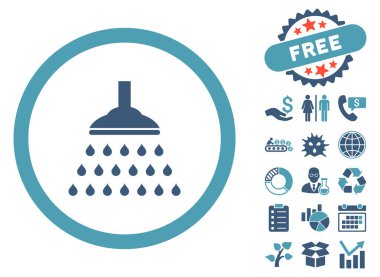 Bonus ile duş düz vektör simgesi