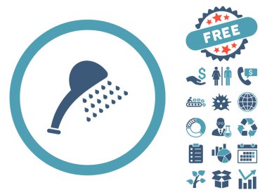 Bonus ile duş düz vektör simgesi