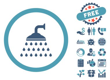 Bonus ile duş düz vektör simgesi