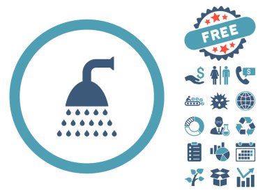 Bonus ile duş düz vektör simgesi