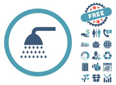 Bonus ile duş düz vektör simgesi