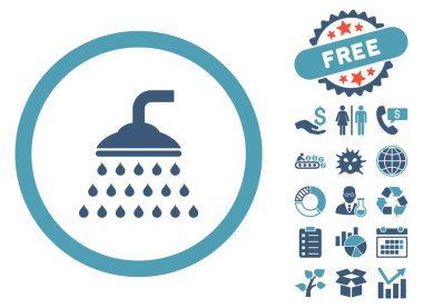 Bonus ile duş düz vektör simgesi