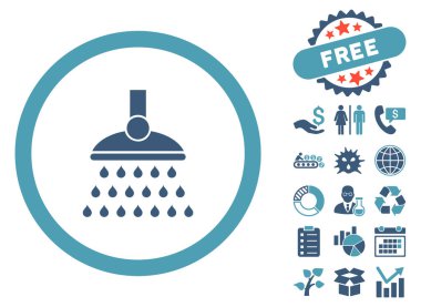 Bonus ile duş düz vektör simgesi